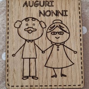 AUGURI NONNI - Calamita in legno decorata